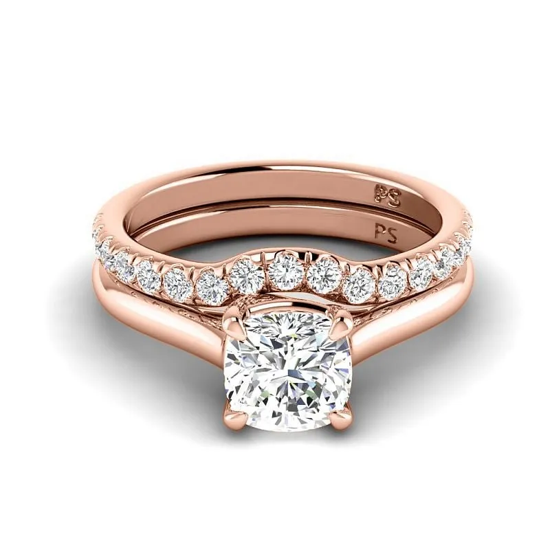 0.90-3.40  CT Round & Cushion Cut Lab Grown Diamonds - Bridal Set