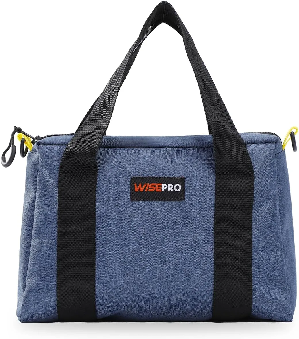 11 INCH Wide Mouth Waterproof Tool Storage Bag, Large Capacity Tool Tote with D-rings, Utility Bag Organizer for Wrenches, Pliers