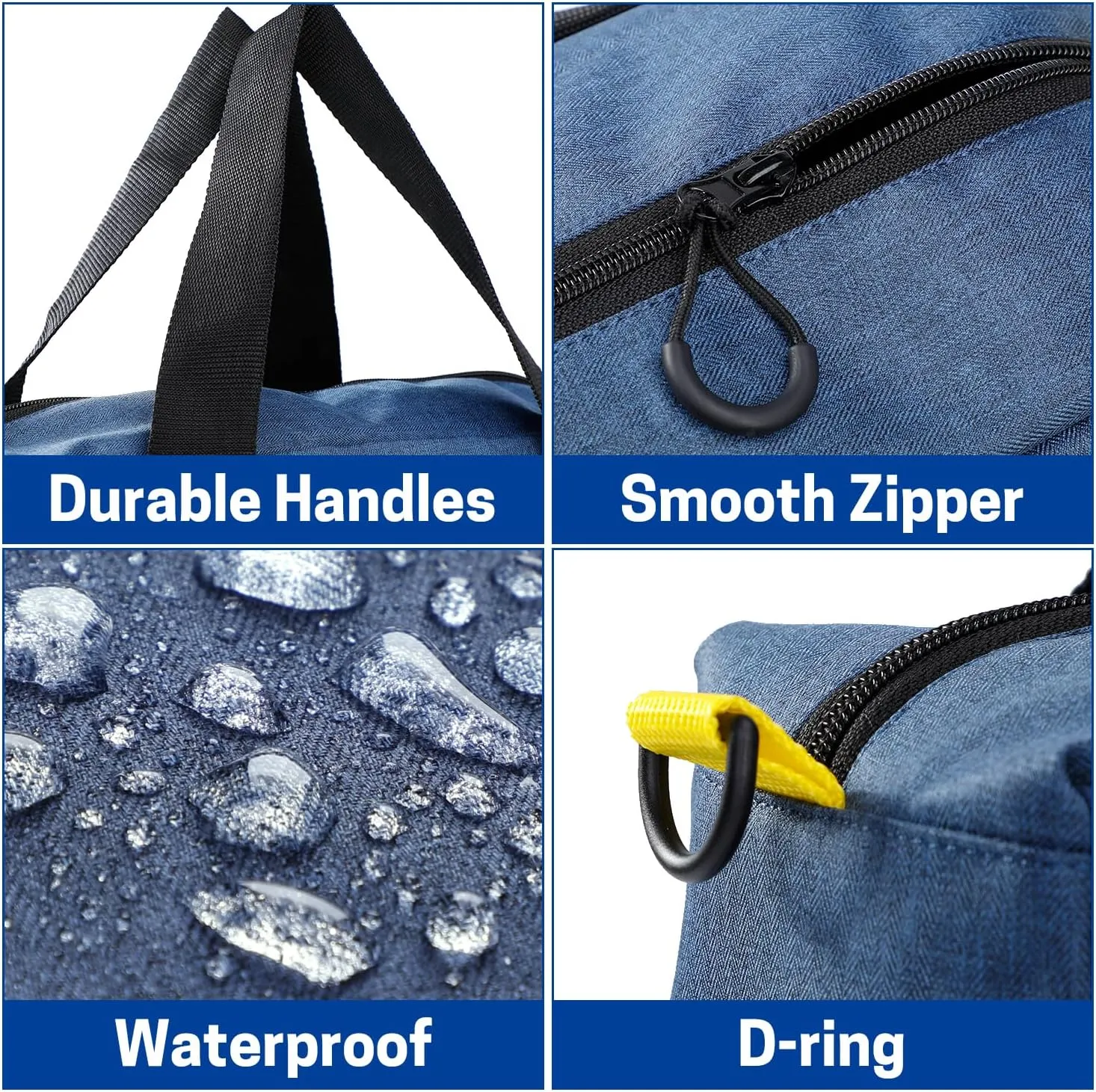 11 INCH Wide Mouth Waterproof Tool Storage Bag, Large Capacity Tool Tote with D-rings, Utility Bag Organizer for Wrenches, Pliers