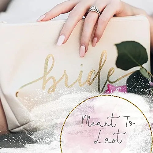 11 Piece Set of Cream Beige Faux Leather Bride and Bridal Party