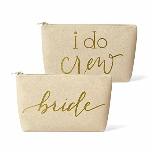 11 Piece Set of Cream Beige Faux Leather Bride and Bridal Party