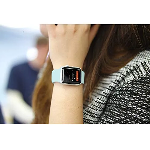AdMaster Compatible for Apple Watch Band 38mm/40mm, Soft Silicone Replacement Wristband Classic