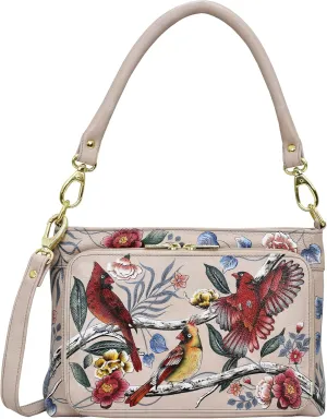 Anuschka Womens Genuine Leather Shoulder Organiser - Hand Painted Exterior
