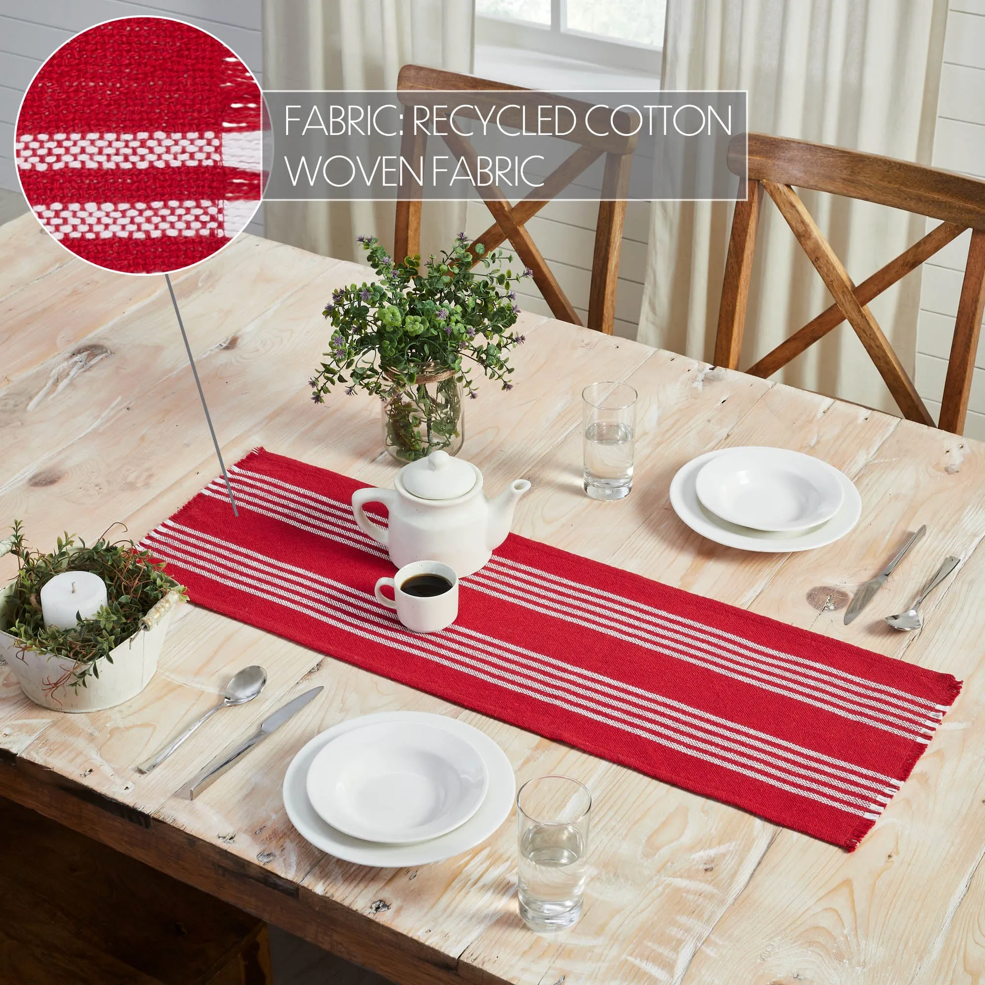 Arendal Red Stripe Runner Fringed