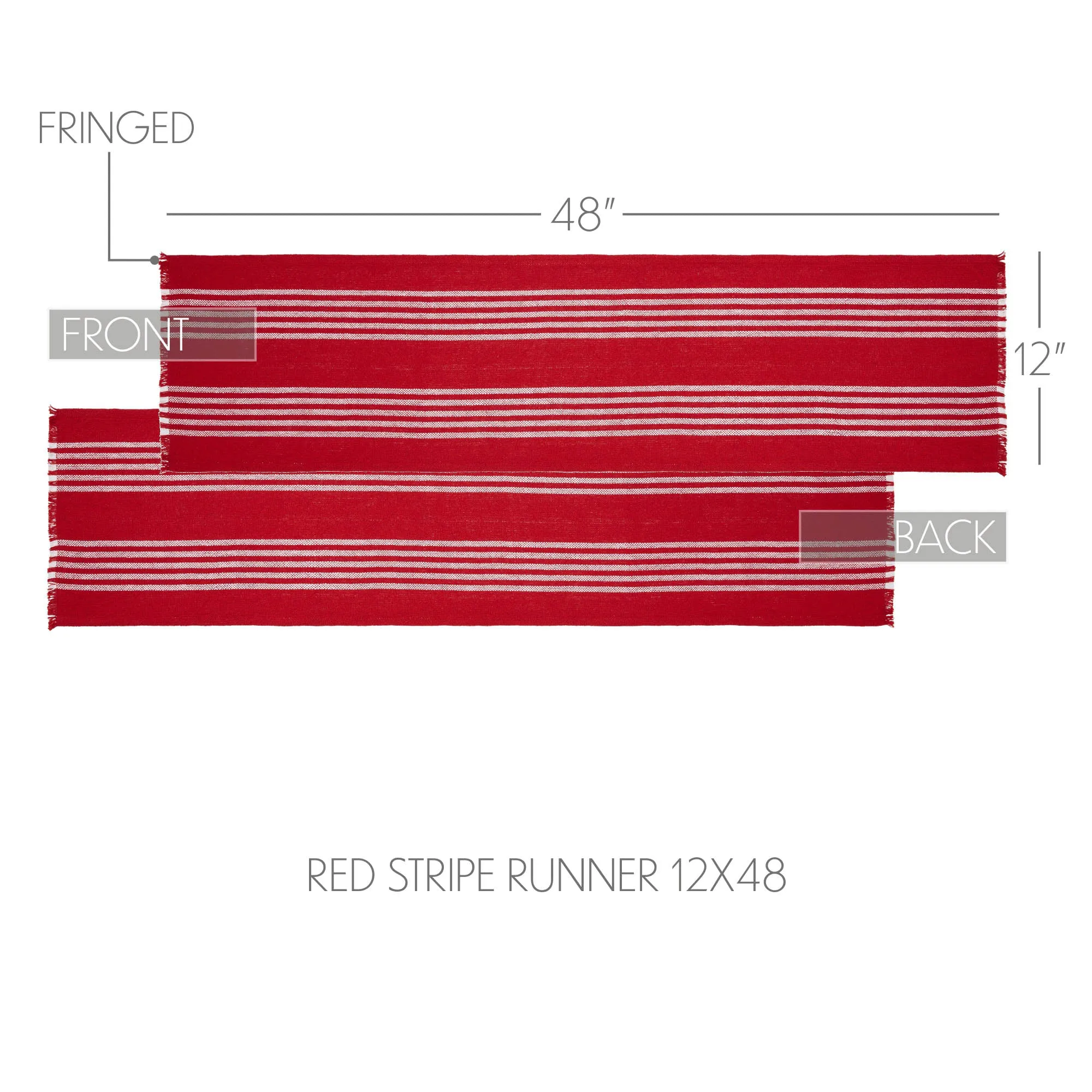 Arendal Red Stripe Runner Fringed