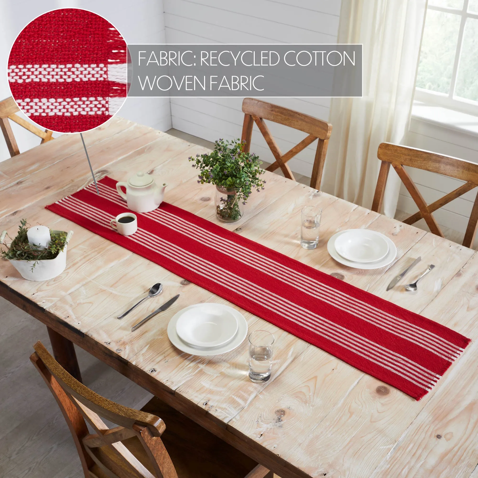 Arendal Red Stripe Runner Fringed