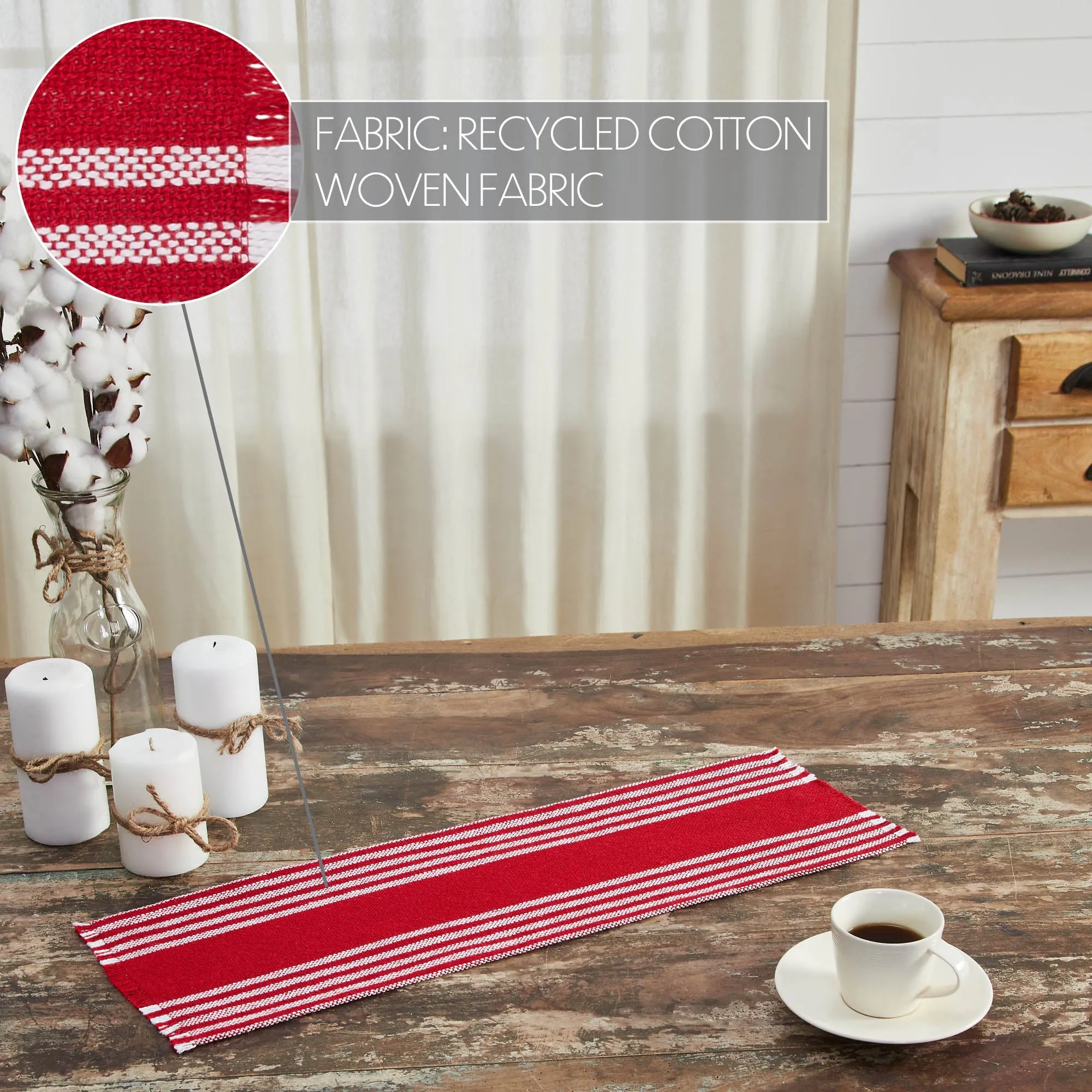 Arendal Red Stripe Runner Fringed