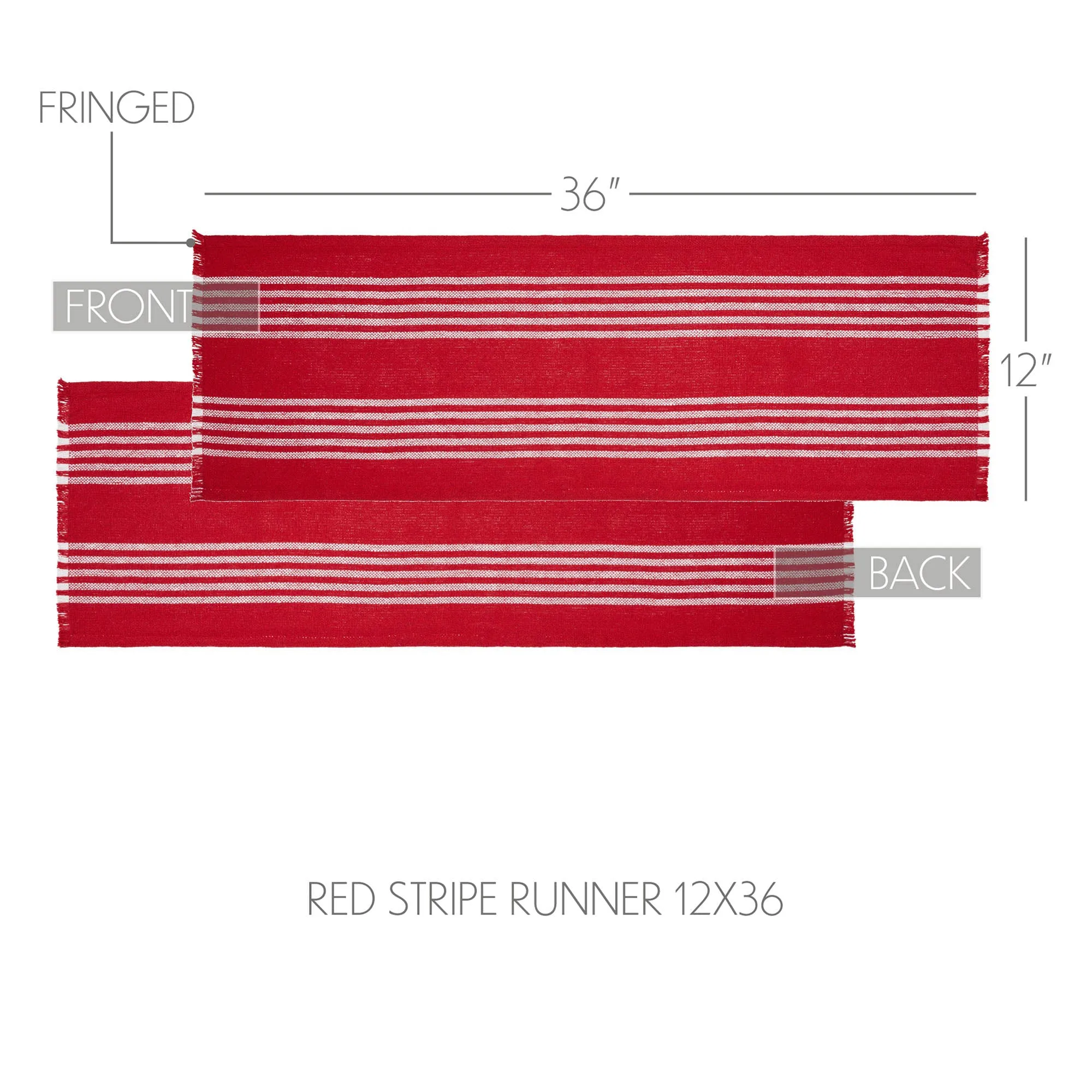 Arendal Red Stripe Runner Fringed