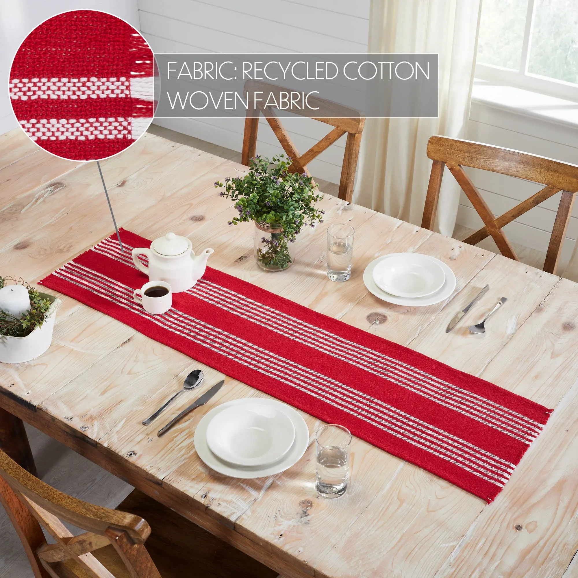 Arendal Red Stripe Runner Fringed