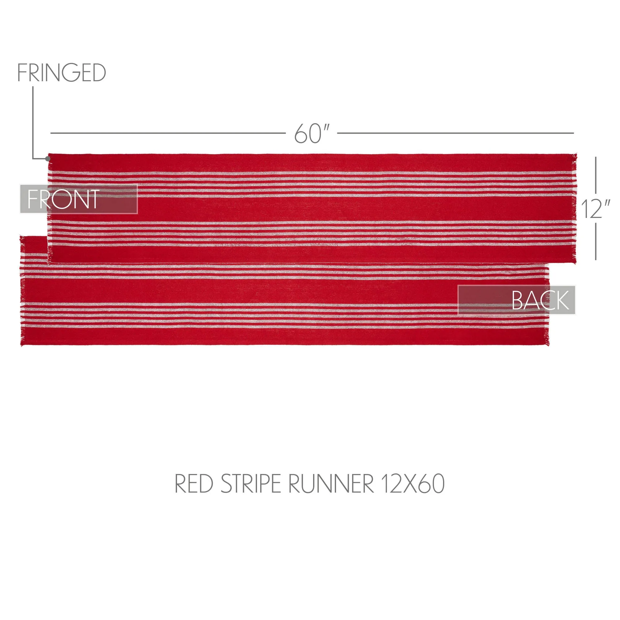 Arendal Red Stripe Runner Fringed