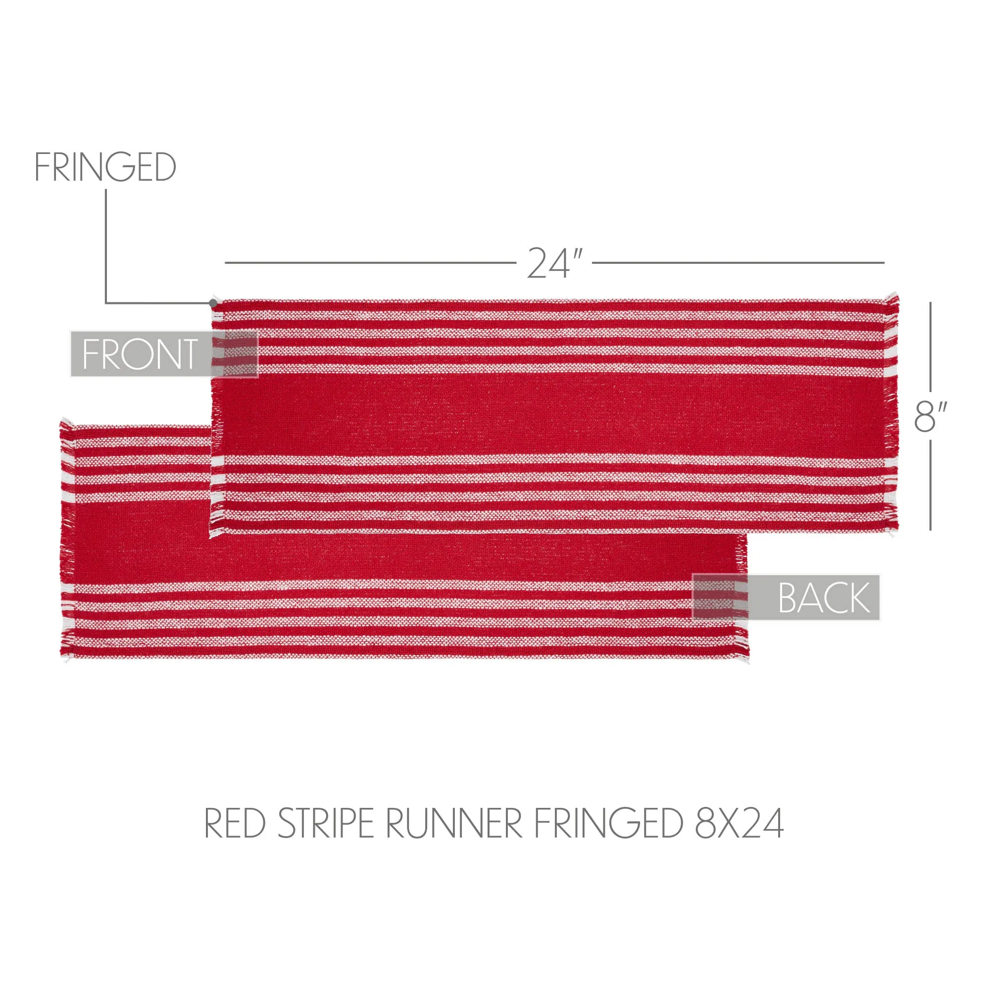 Arendal Red Stripe Runner Fringed