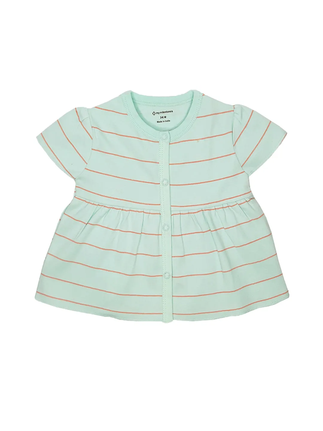 Baby Top And Bottom Set - Stripes - Girls - Aqua