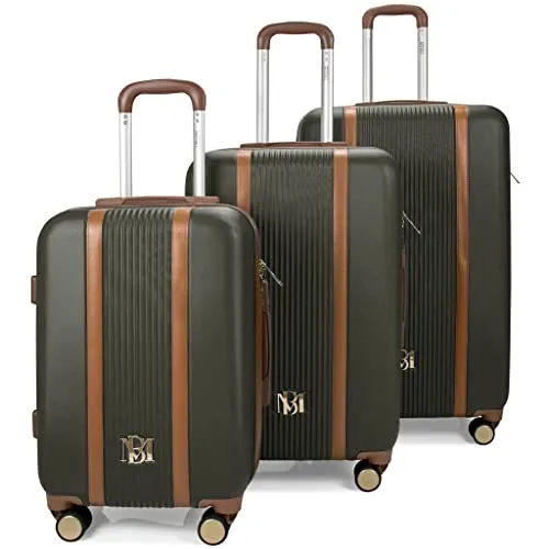 Badgley Mischka Mia 3 Piece Expandable Retro Luggage Set