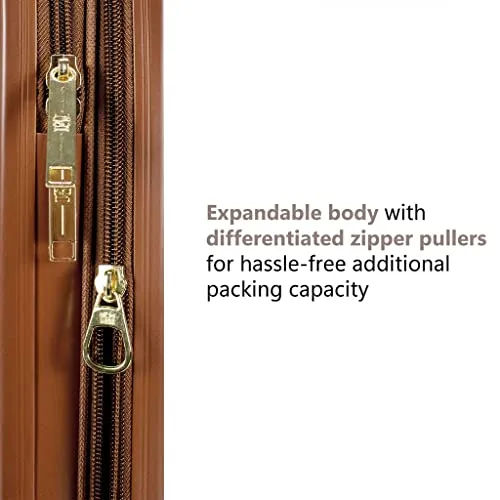 Badgley Mischka Mia 3 Piece Expandable Retro Luggage Set
