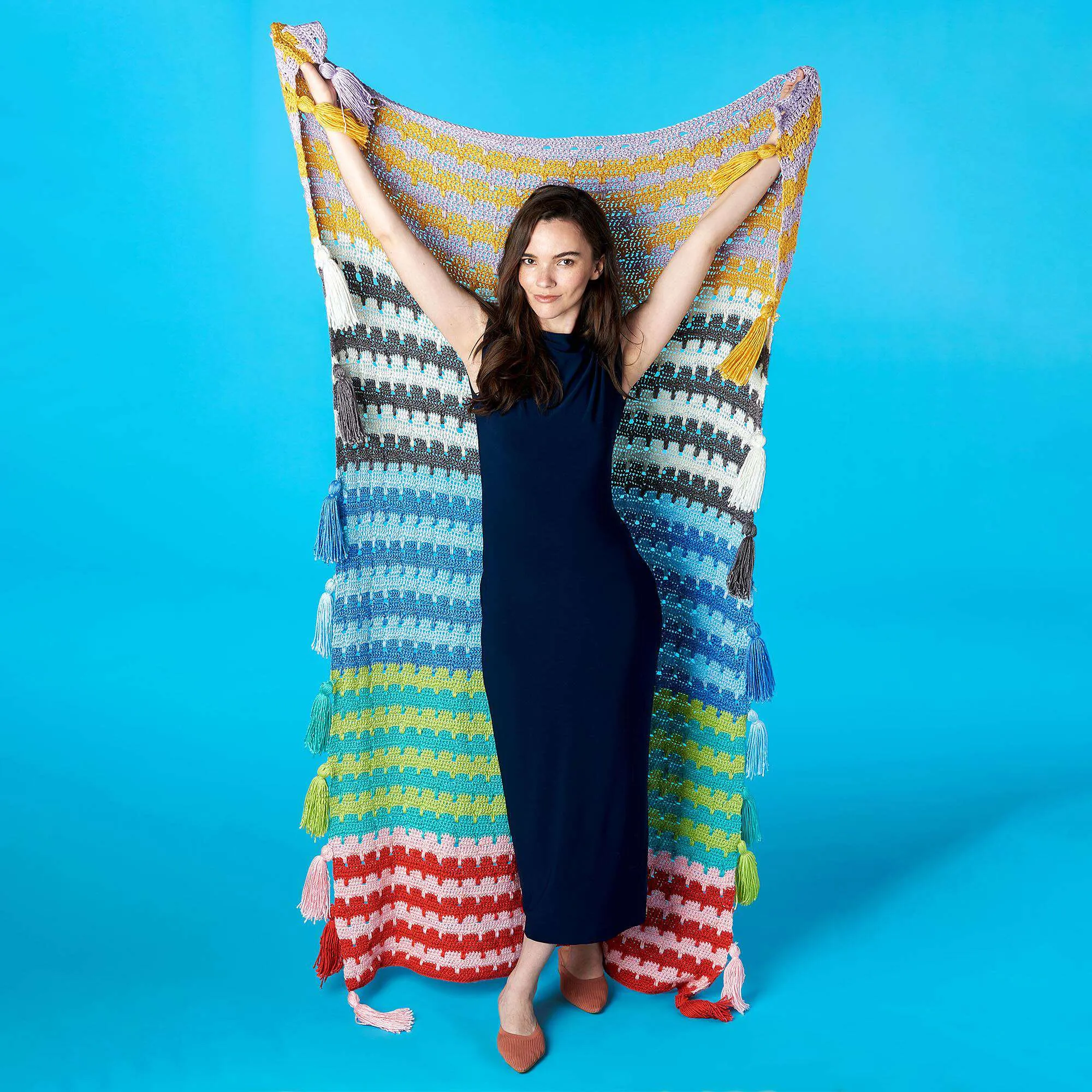 Caron Crochet Disrupted Stripes Blanket