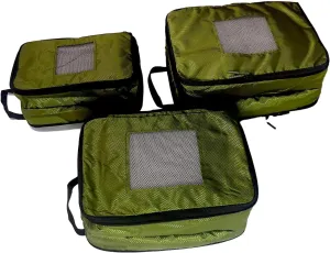 Compression Packing Cubes 2/3/4 sets, Large Travel Packing organizers for Carry on Luggage, 2 Sides Expandable Storage Bags for Backpacking, Suitcases (Green, Pack 4)