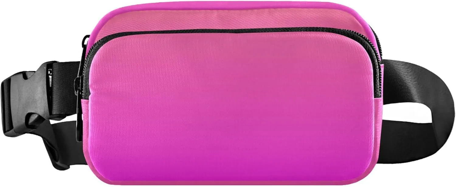 Coral Pink Magenta Gradient Women Fanny Packs Fashion Belt Bag Hip Pouch Waterproof Waist Bag for Women