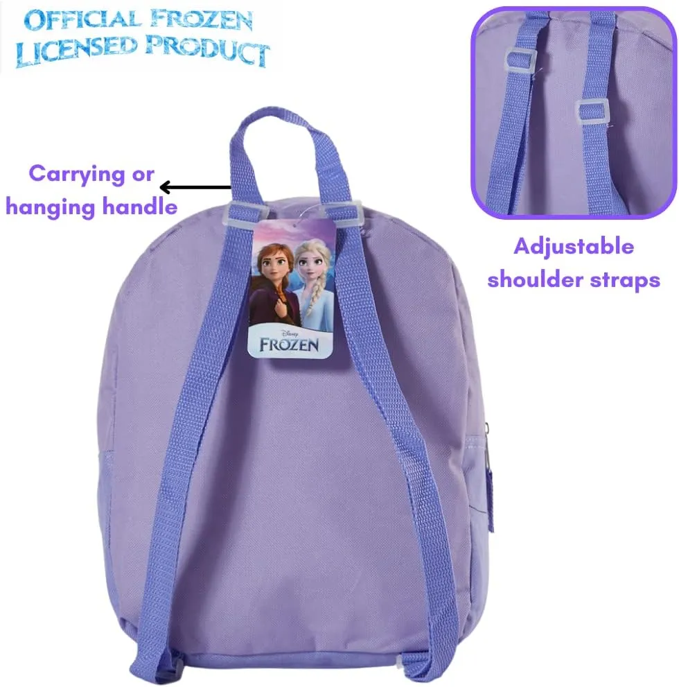 Disney Frozen 2 Mini Backpack for Girls & Toddlers with Princess Elsa and Anna - 12 Inch, Purple