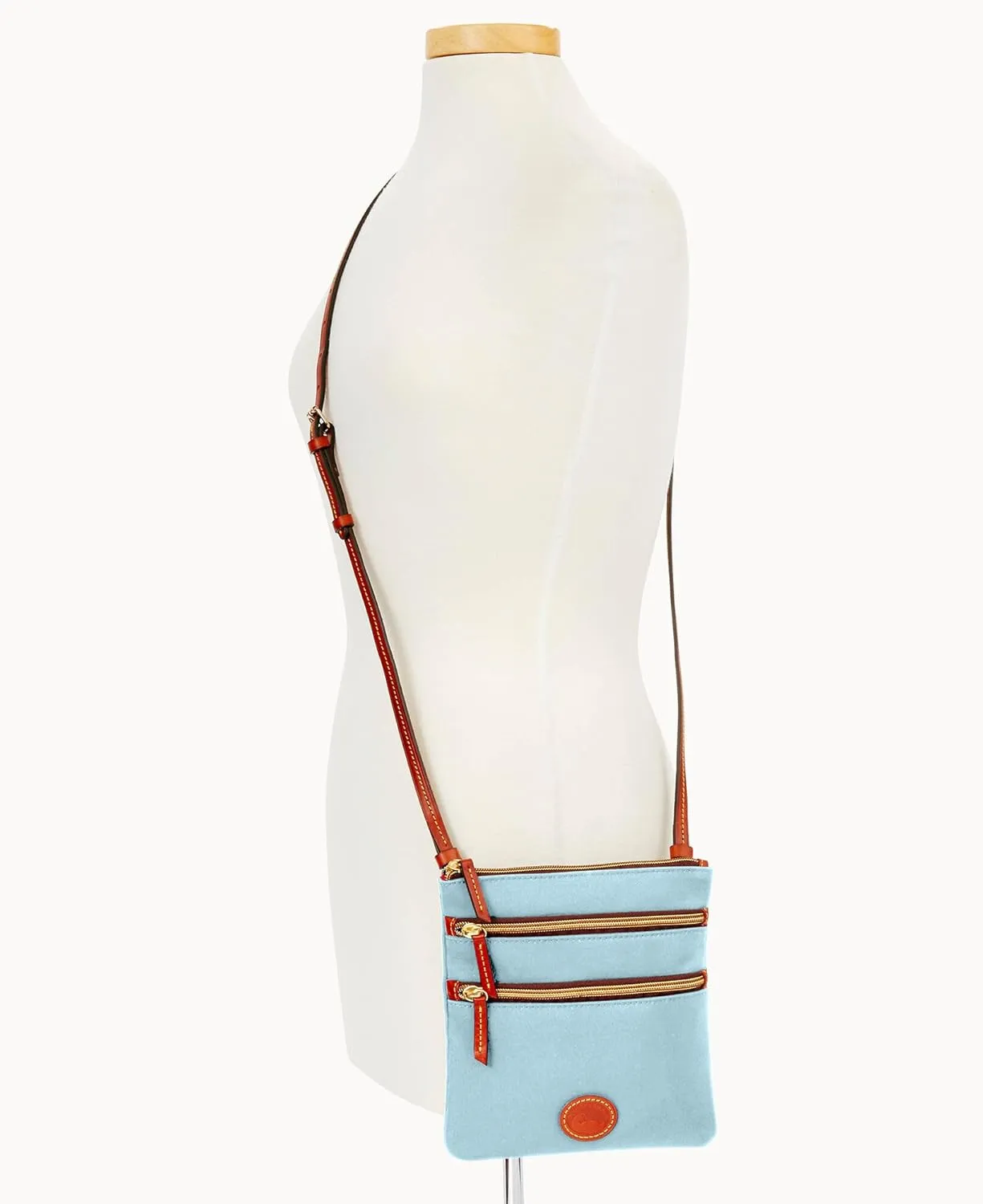 Dooney & Bourke Women's North South Triple Zip Crossbody in Lightweight Nylon, Handbag with Adjustable Shoulder Strap