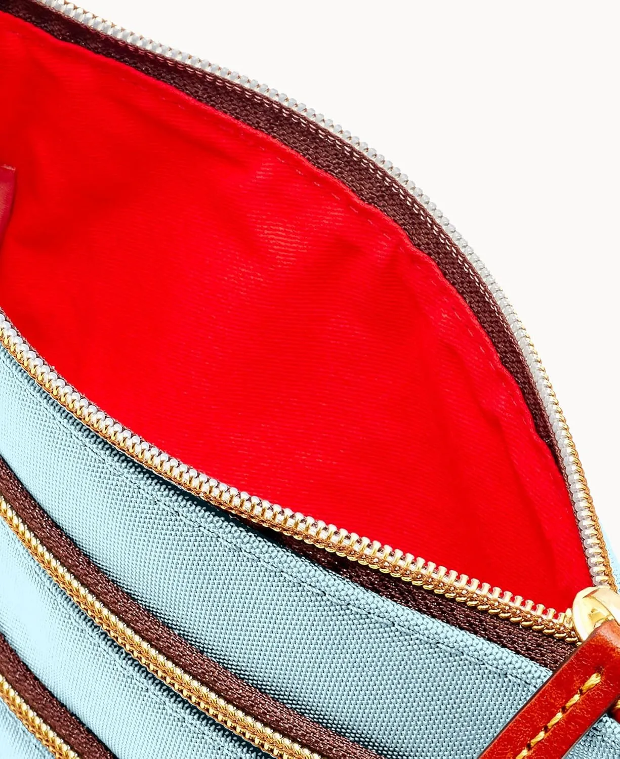 Dooney & Bourke Women's North South Triple Zip Crossbody in Lightweight Nylon, Handbag with Adjustable Shoulder Strap