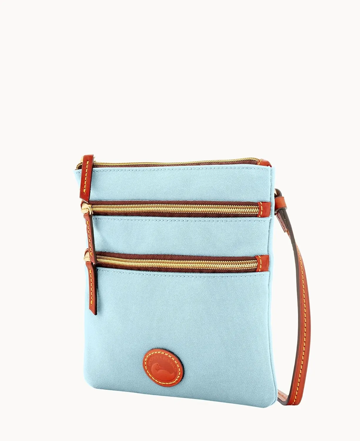Dooney & Bourke Women's North South Triple Zip Crossbody in Lightweight Nylon, Handbag with Adjustable Shoulder Strap
