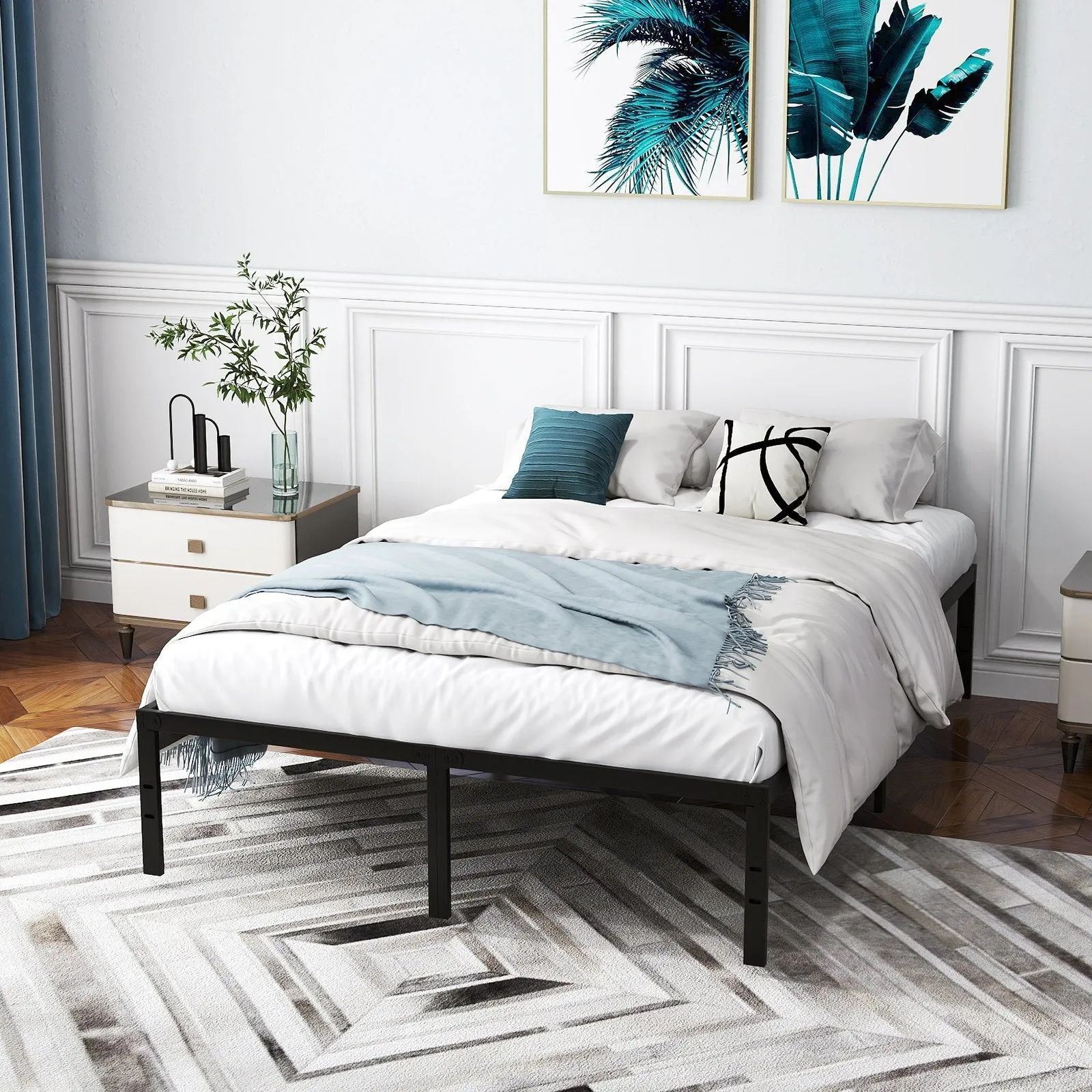 Double Size Heavy Duty Metal Platform Bed Frame