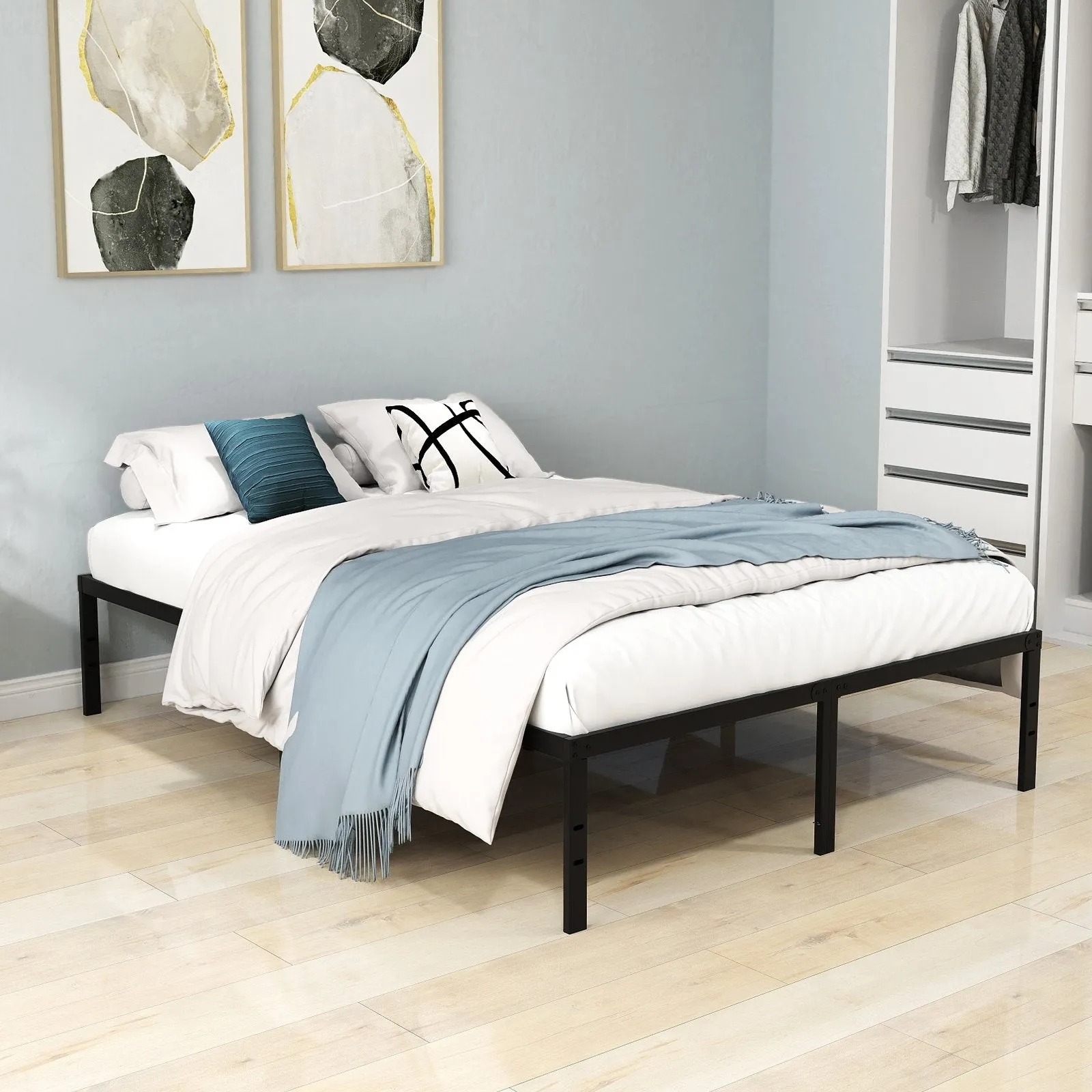Double Size Heavy Duty Metal Platform Bed Frame
