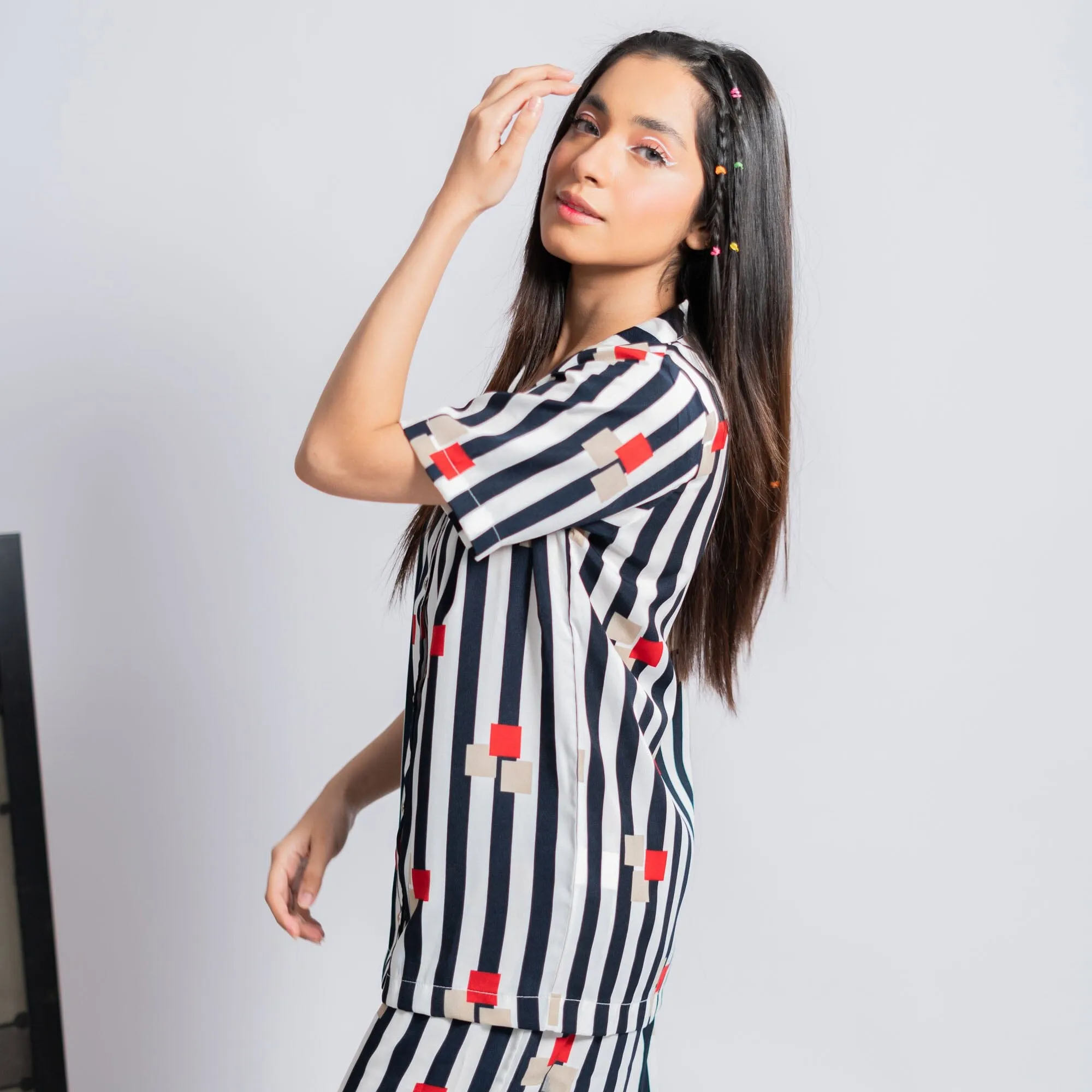 East West Women's Striped Design Co-Ord Set