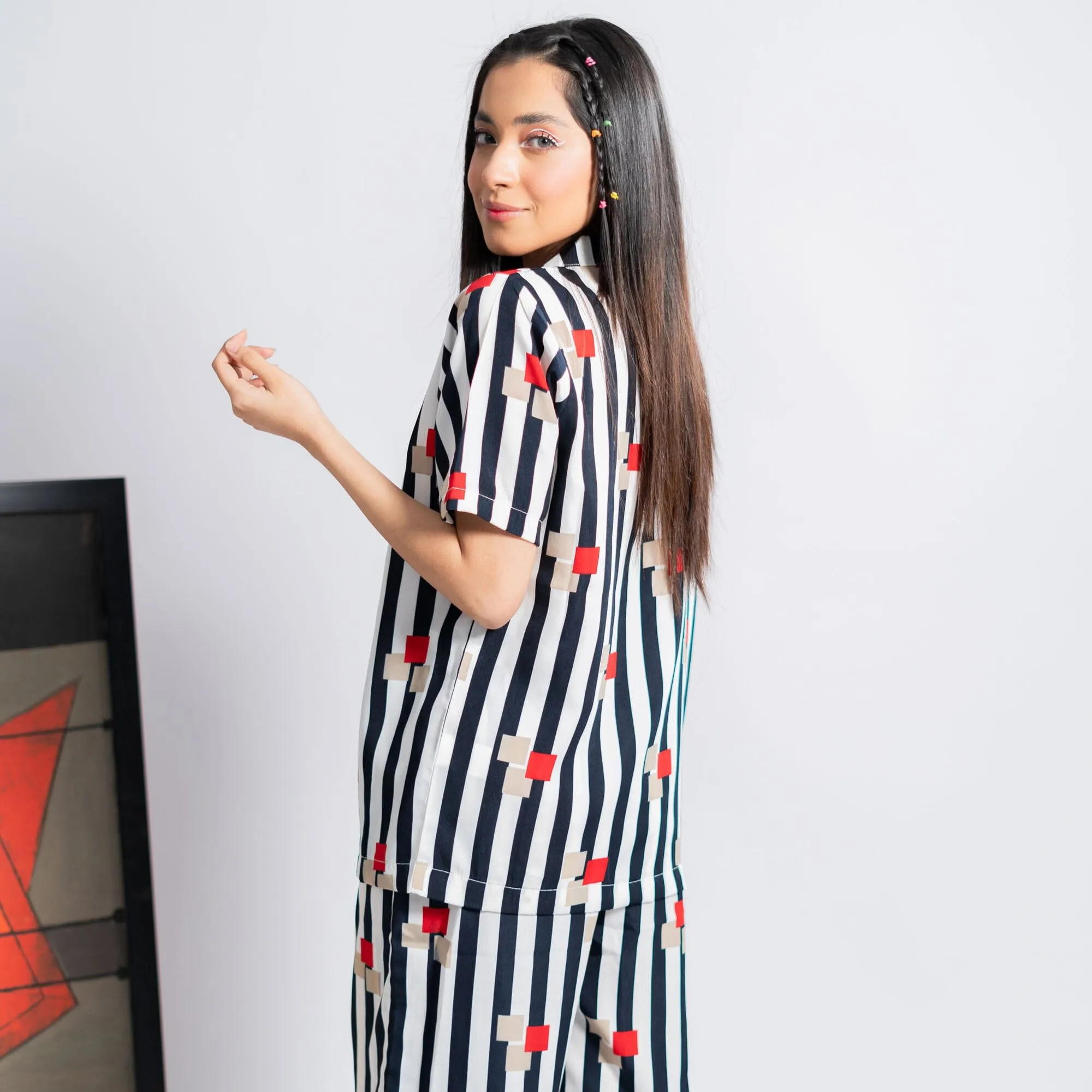 East West Women's Striped Design Co-Ord Set