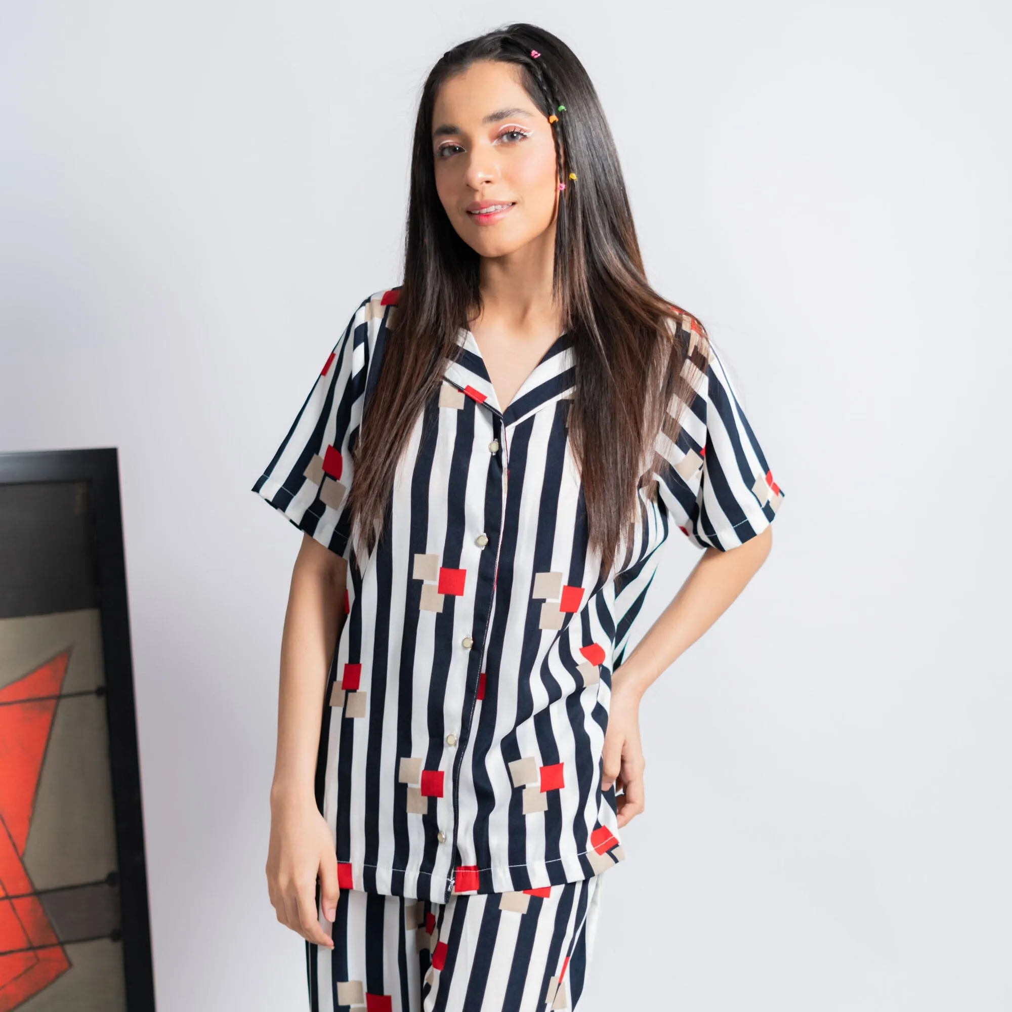 East West Women's Striped Design Co-Ord Set