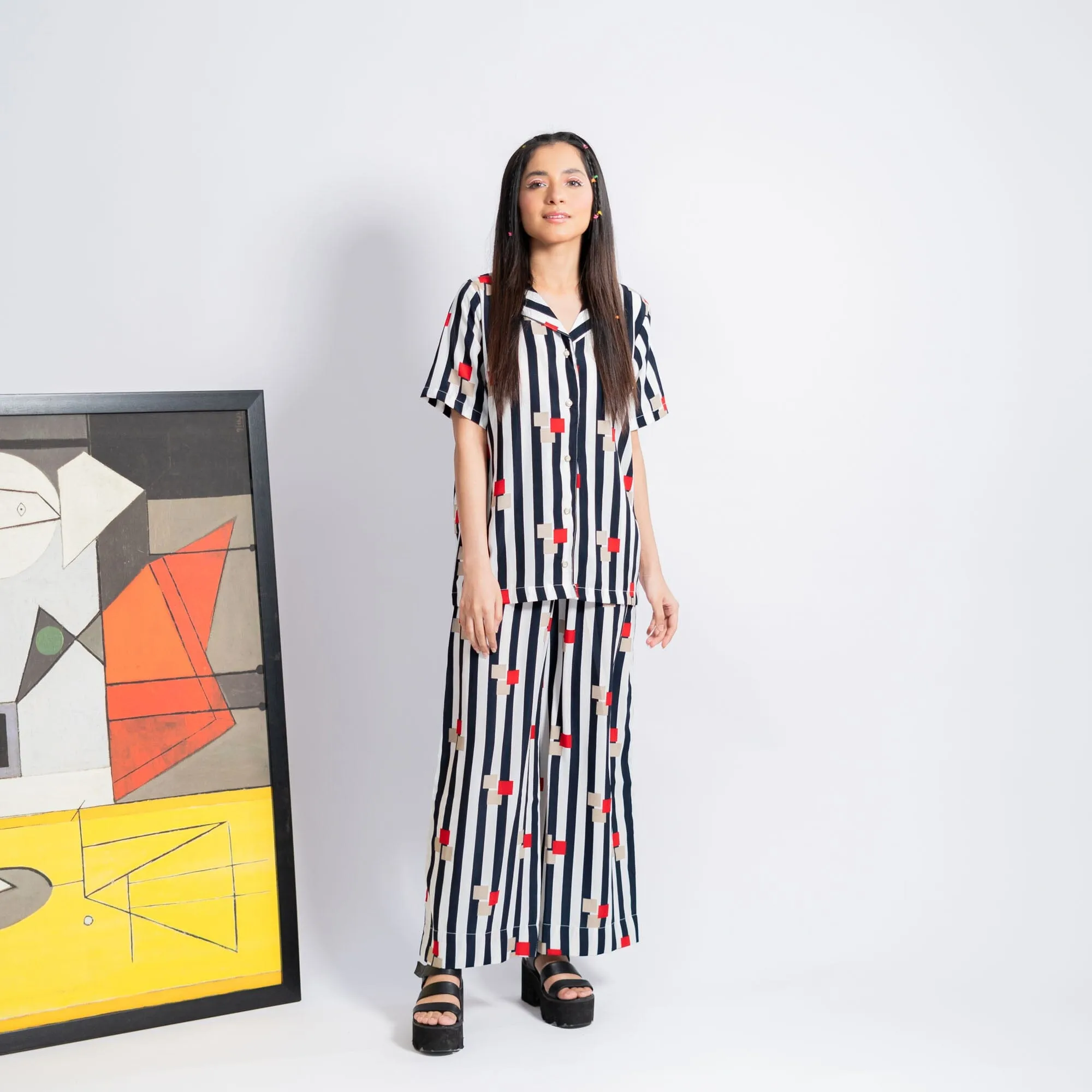 East West Women's Striped Design Co-Ord Set