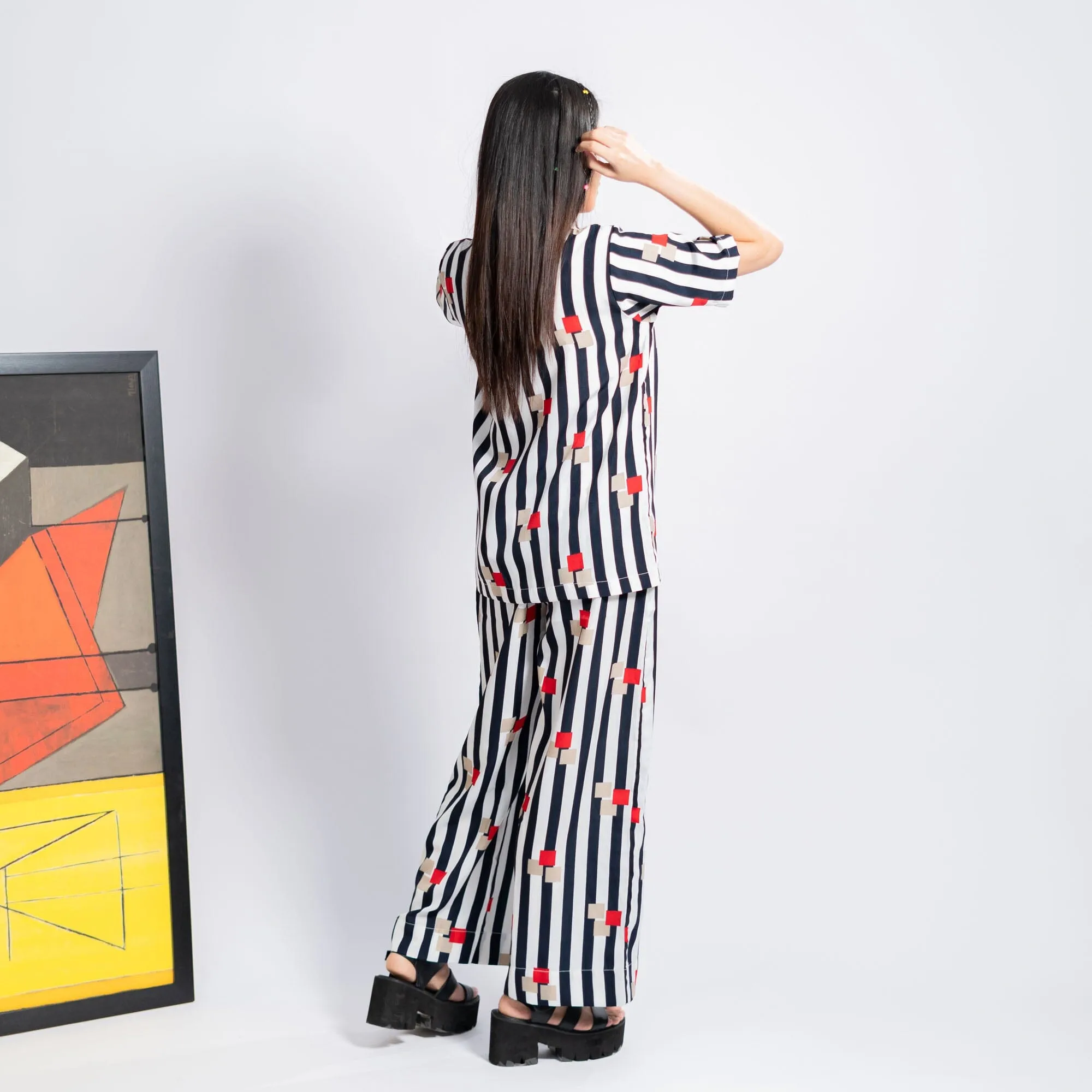 East West Women's Striped Design Co-Ord Set