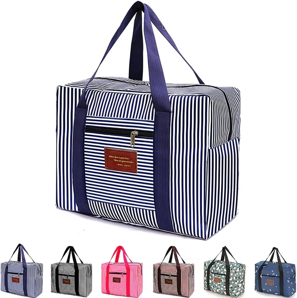 FUNSEED Travel Duffel Bags for Women and Men, 78L Large Waterproof Carry-on Luggage Bag (Blue, Middle 41L)