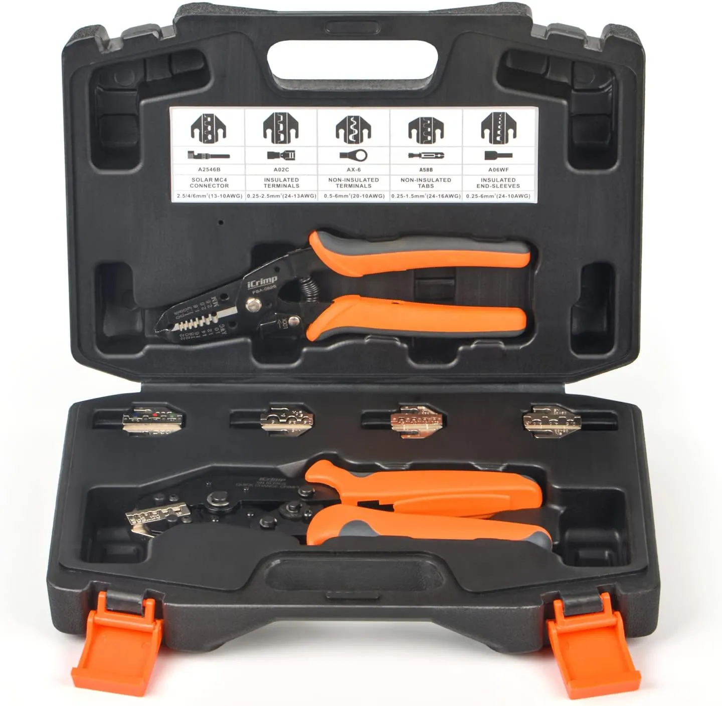 iCrimp Quick Change Ratcheting Crimper Tool Kit, Automotive Service Kit, for Crimping IWS4 Connector, Insulated & Non-insulated Terminal, Open Barrel Terminals, Dupont Connector, End Sleeve Ferrules