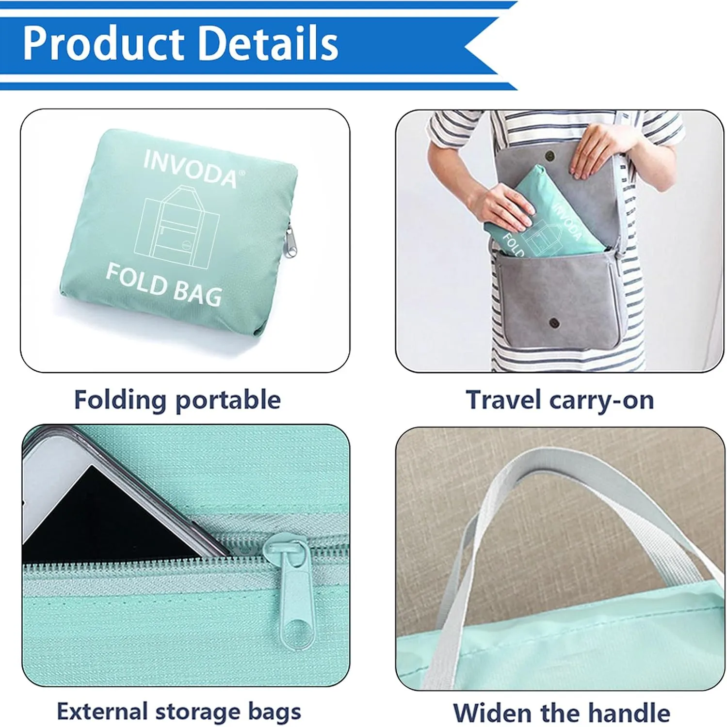 INVODA Travel Duffel Bag for Women Men Foldable Luggage Bags Sports Gym Bag Spirit Airlines Personal Item Carry on Weekender Overnight Bag (Red Pink)
