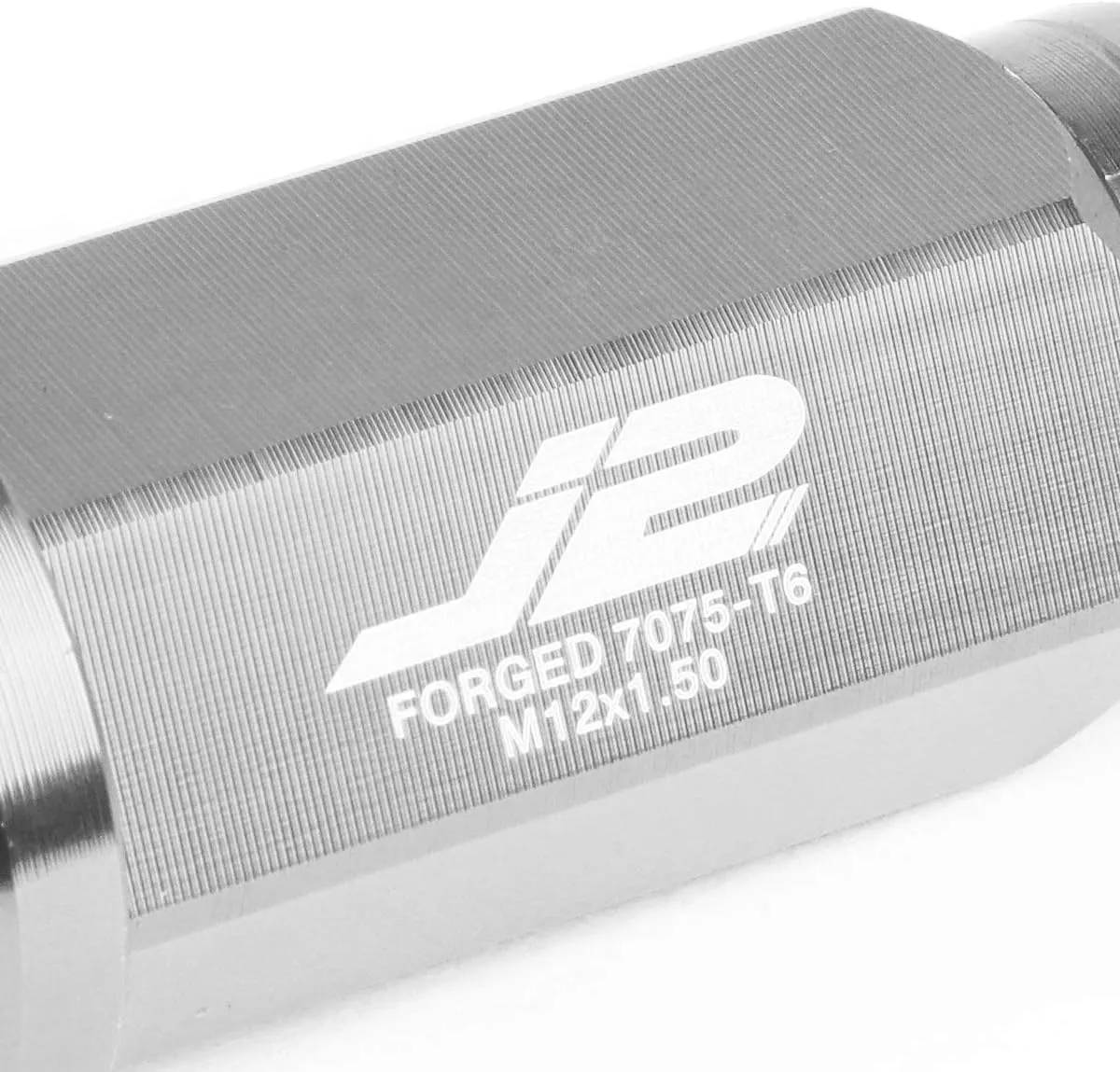 J2 Engineering LN-T7-020-15-SL Silver 7075 Aluminum M12 x 1.5 20Pcs L: 75mm Spiky Cap Lug Nut w/Adapter