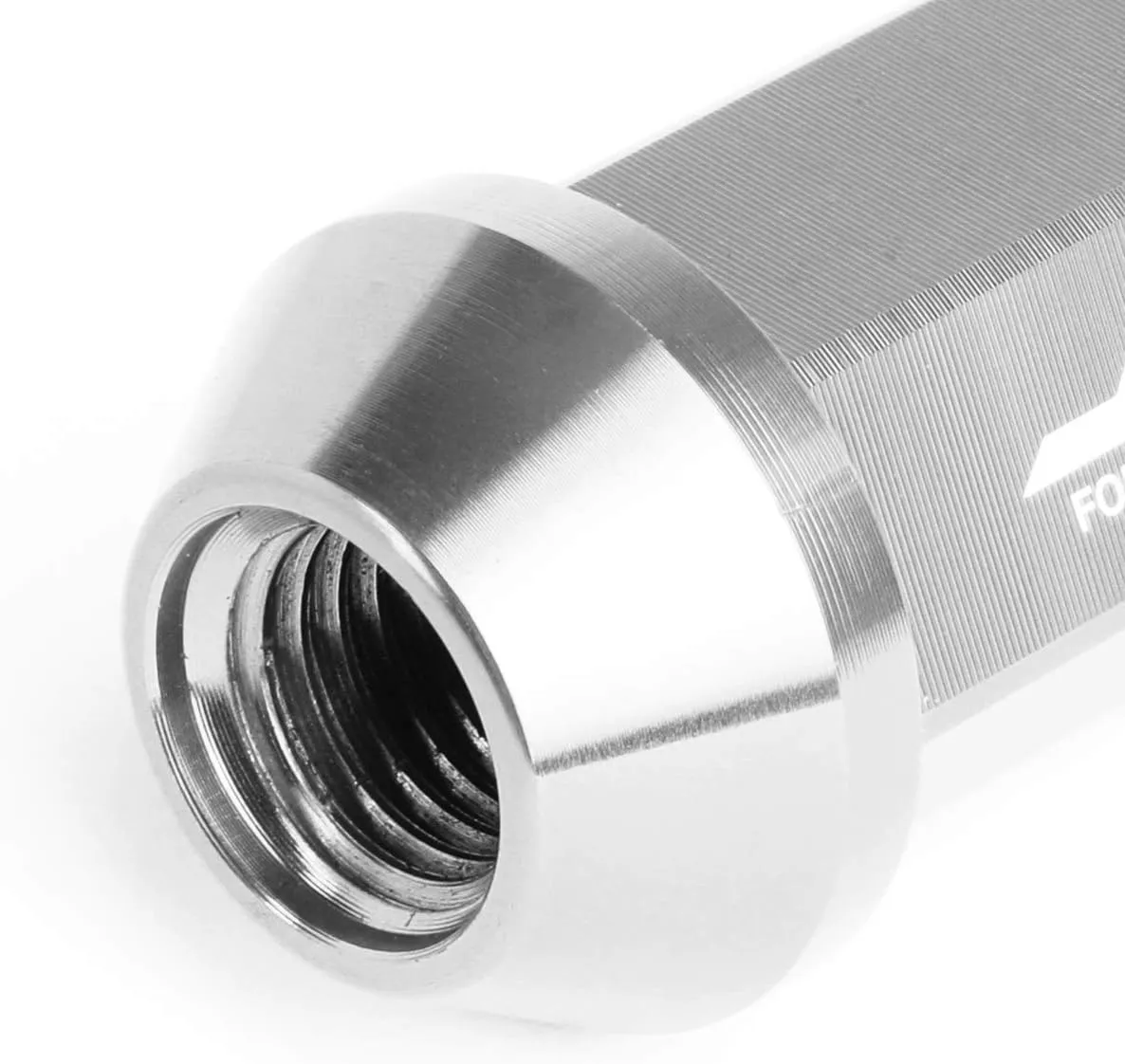 J2 Engineering LN-T7-020-15-SL Silver 7075 Aluminum M12 x 1.5 20Pcs L: 75mm Spiky Cap Lug Nut w/Adapter