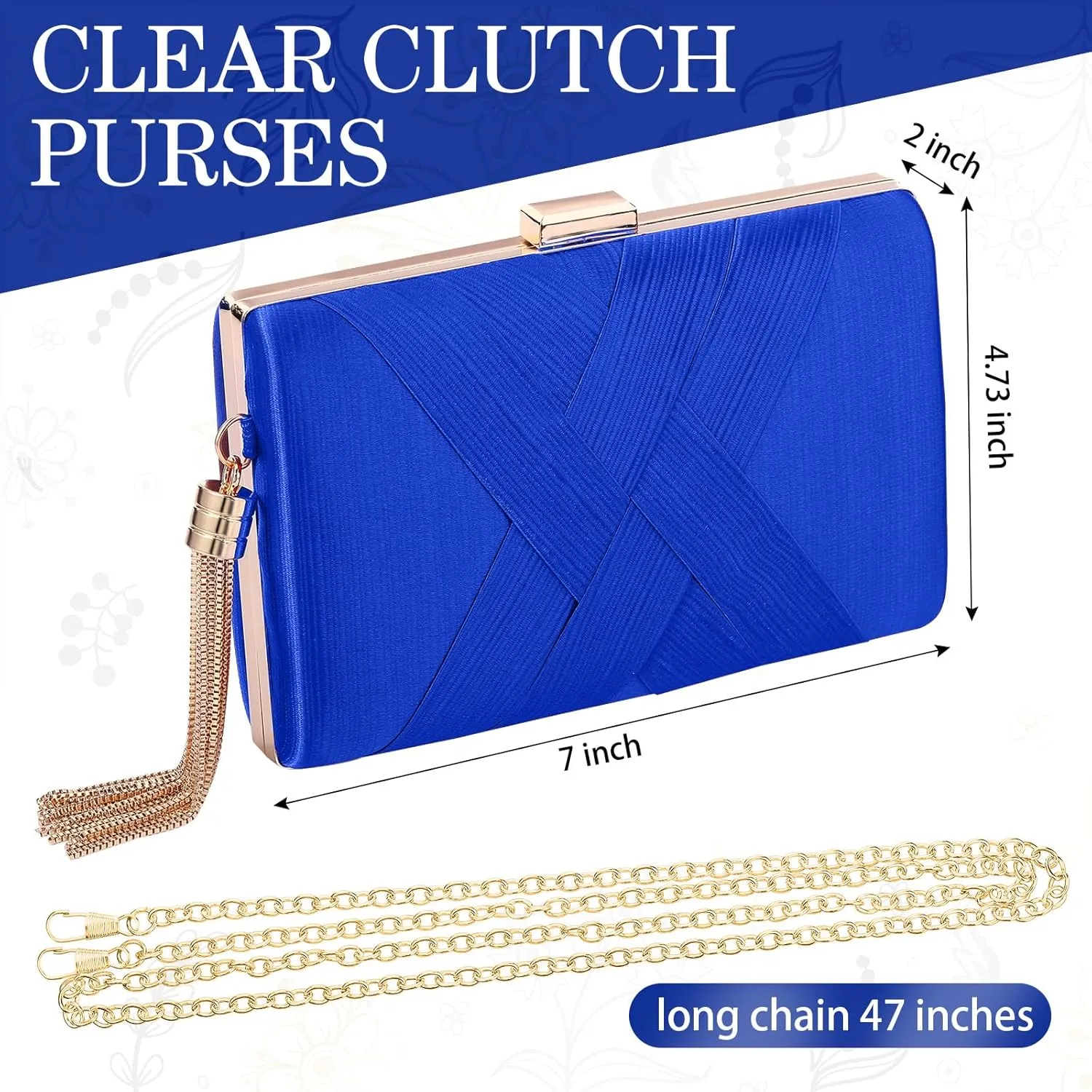 Jadive 3 Pcs Clutch Purses for Women Handbag Evening Purses Bag for Wedding Vintage Banquet Handbag Earrings Necklace Set