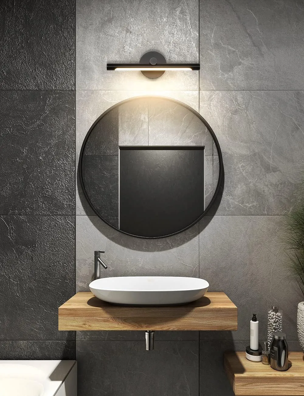 JUSHENG Black Picture Light Hardwired 16.54'' Inch, Modern Picture Lights for Paintings LED Wall Art Light Gallery Display Light Artwork Lighting 7W 3000K Warm White