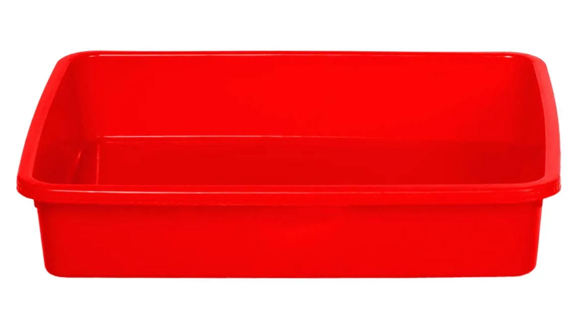 Kuber Industries Plastic Small Size Stationary Office Tray, File Tray, Document Tray, Paper Tray A4 Documents/Papers/Letters/Folders Holder Desk (Red)-Ctktc042799, Countertop, Tiered Shelf