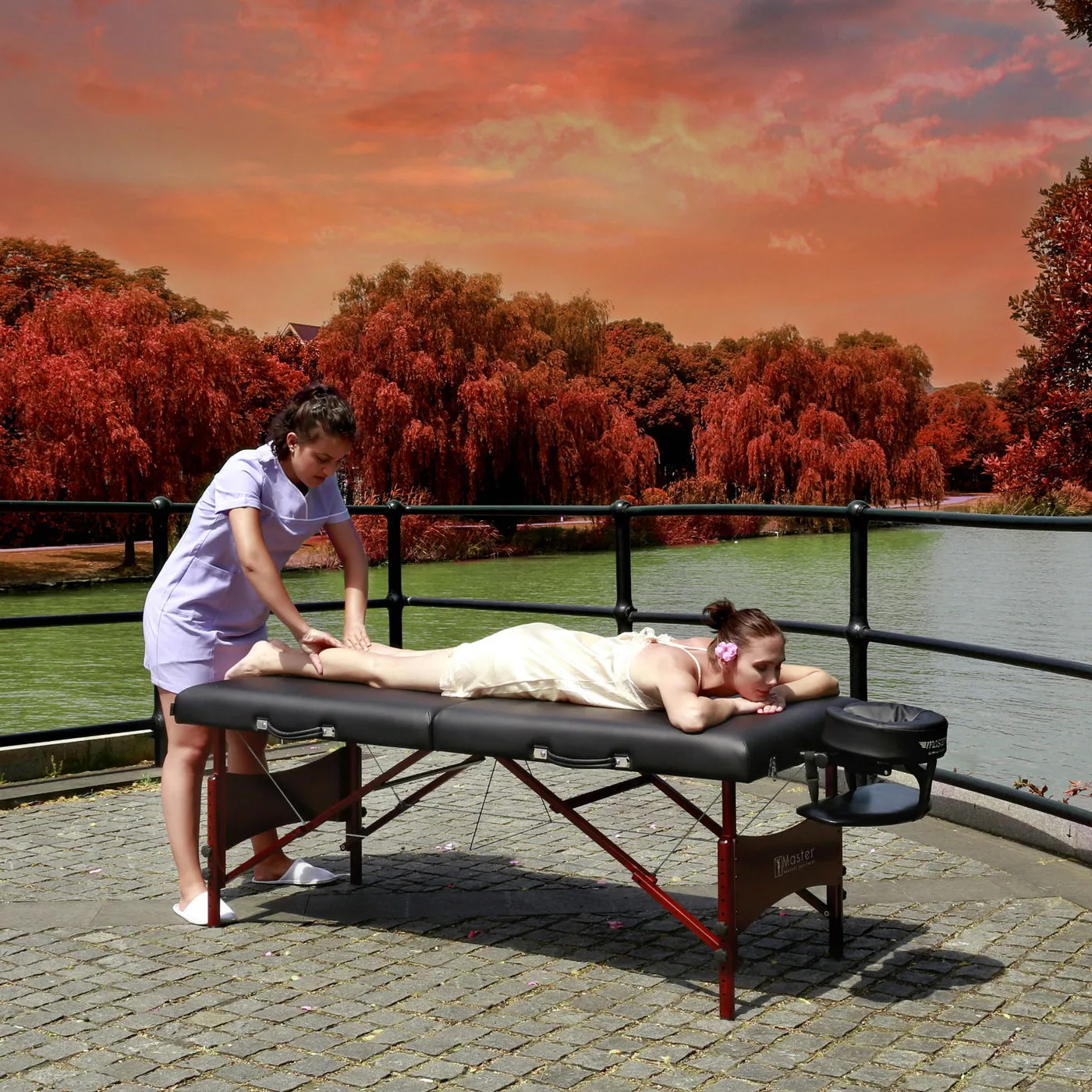 Master Massage 70cm Roma LX Portable Massage Table Package with Best Selling Size (Black)