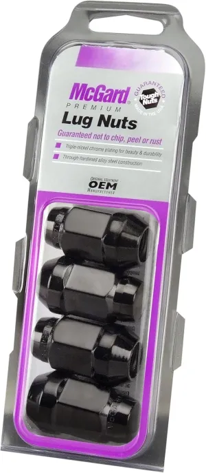 McGard 64034 Black (M14 x 1.5 Thread Size) Bulge Cone Seat Style Lug Nut, (Set of 4)