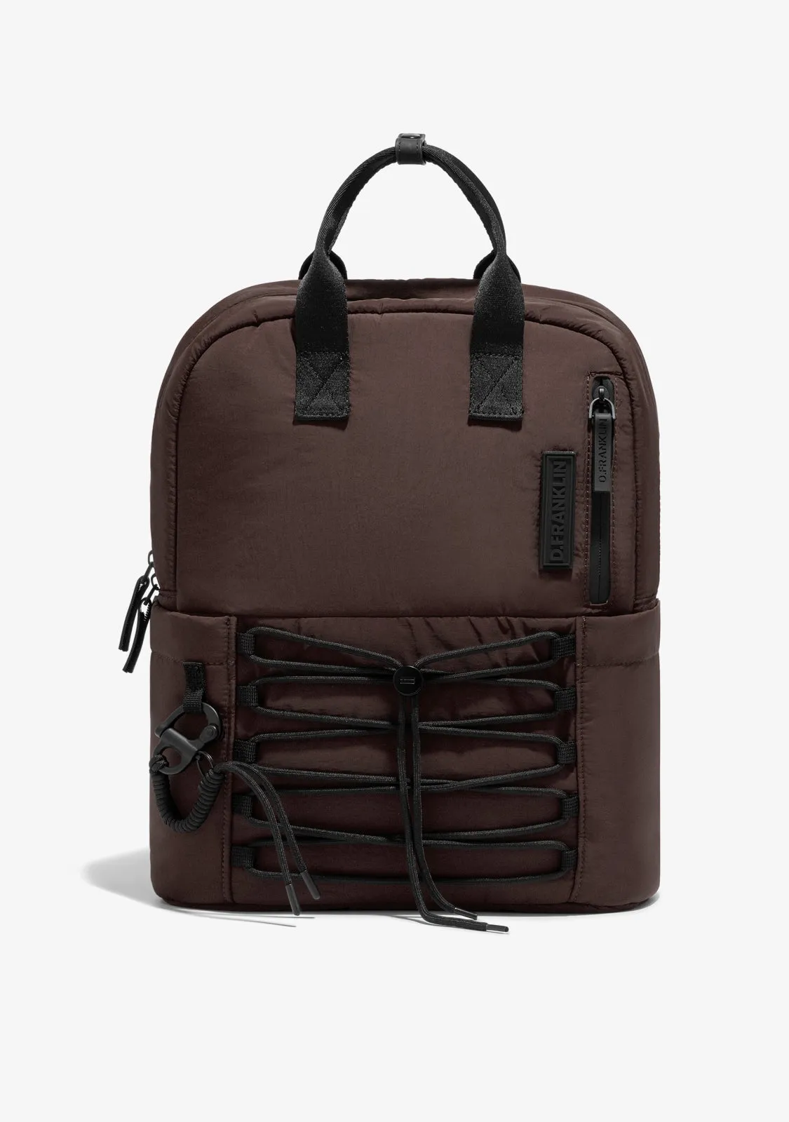 Multi-Pocket Nylon Backpack Brown   Custom Set Fuchsia