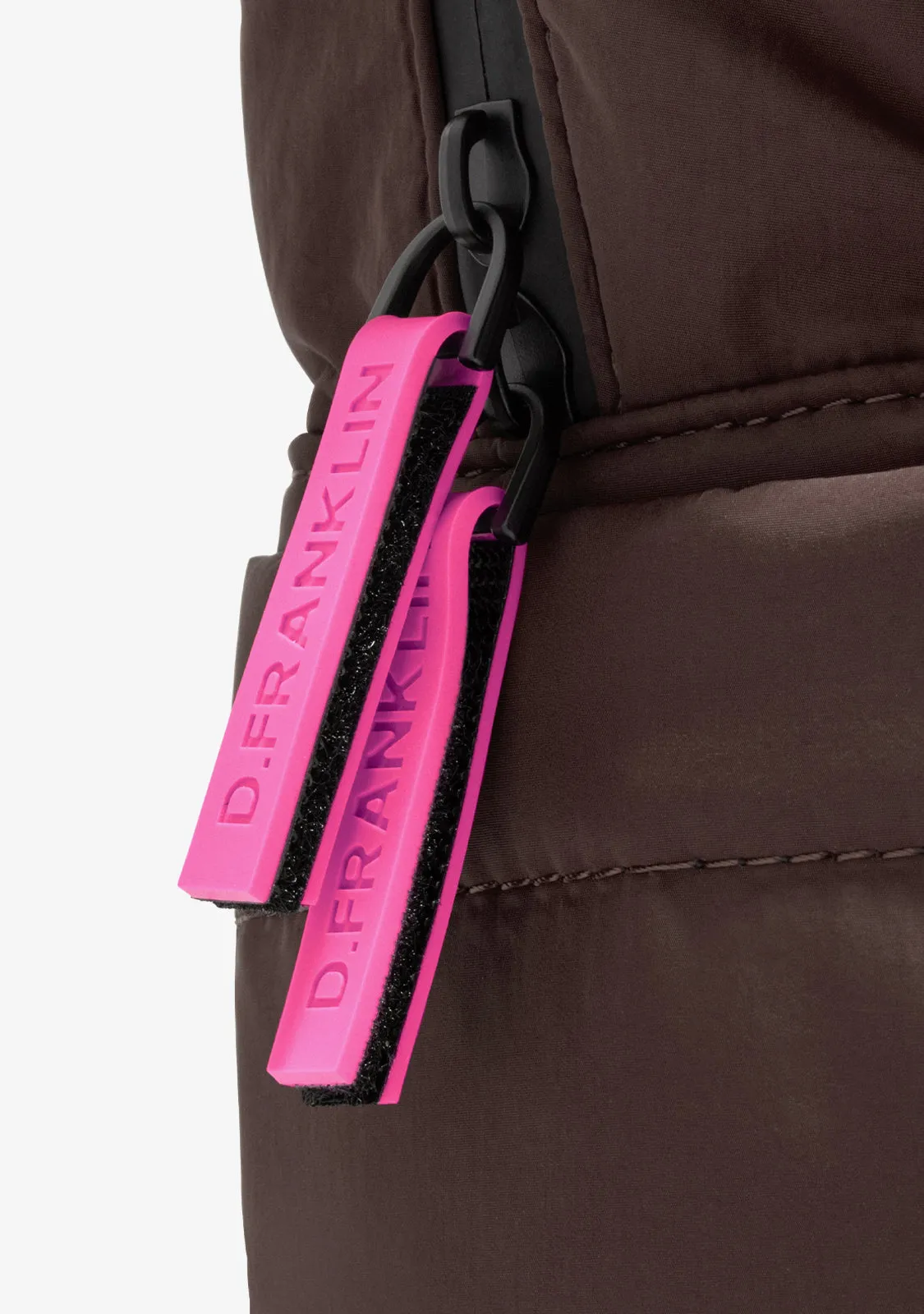Multi-Pocket Nylon Backpack Brown   Custom Set Fuchsia