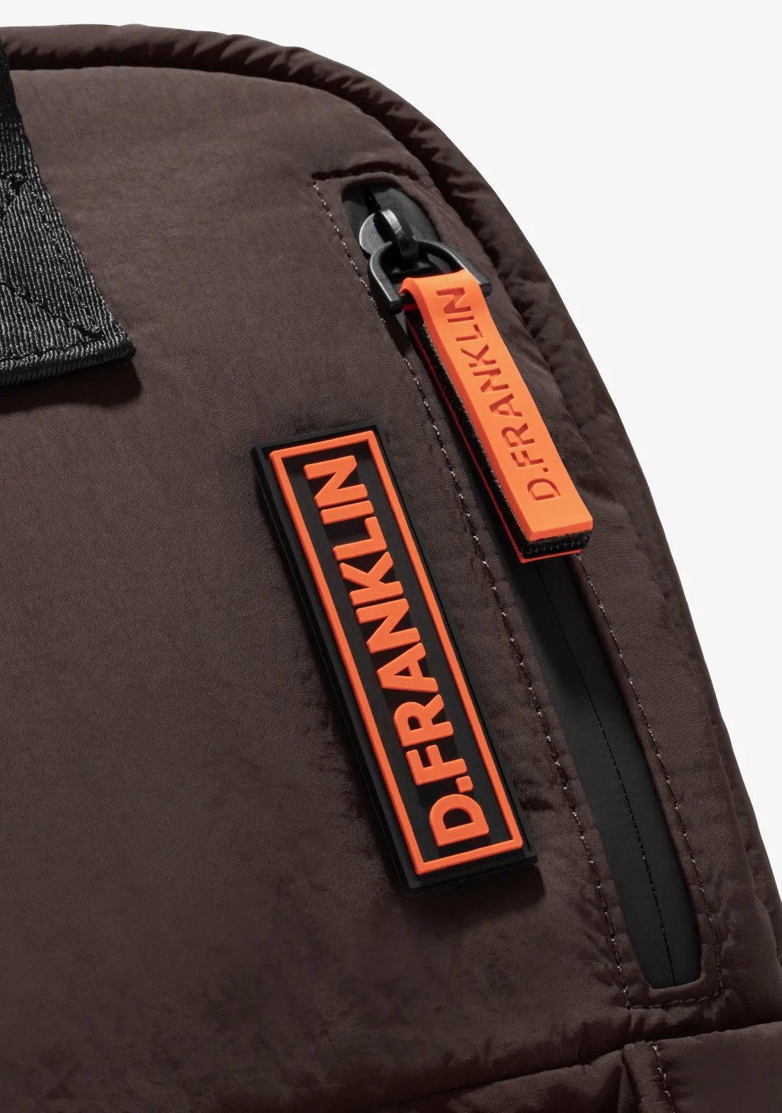 Multi-Pocket Nylon Backpack Brown   Custom Set Orange