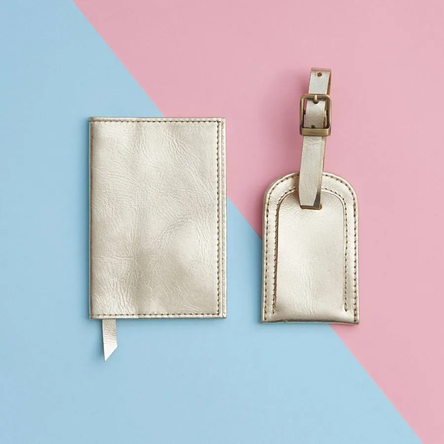 Personalised Leather Travel Gift Set