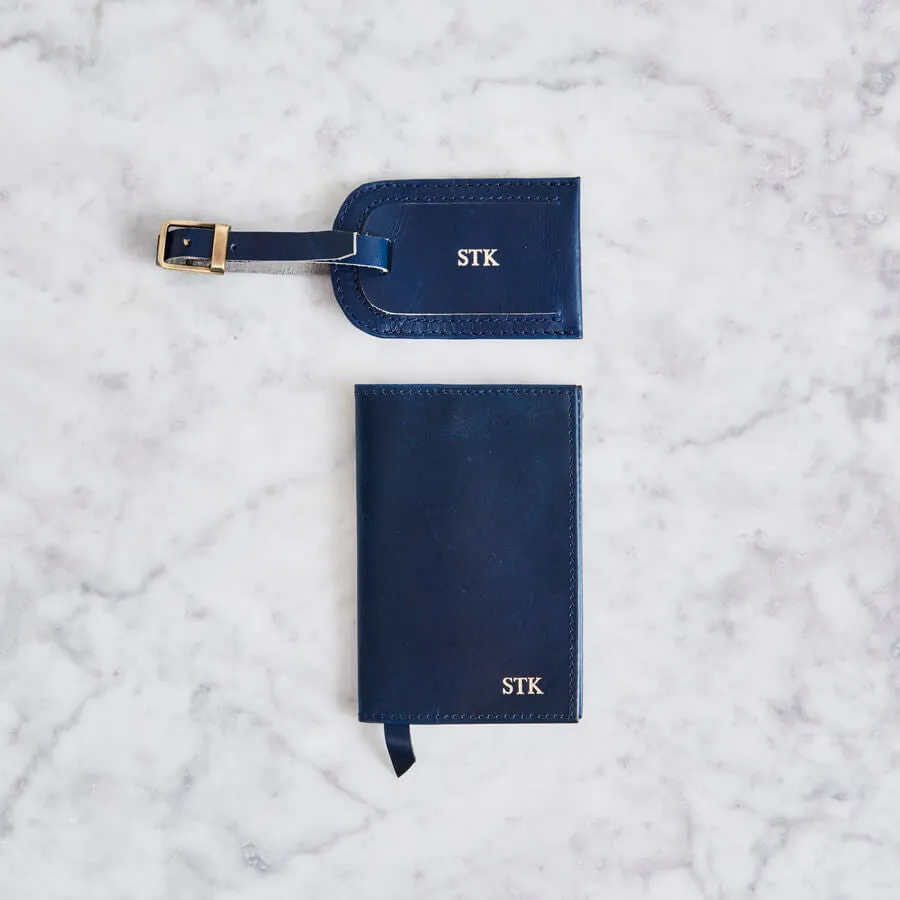 Personalised Leather Travel Gift Set
