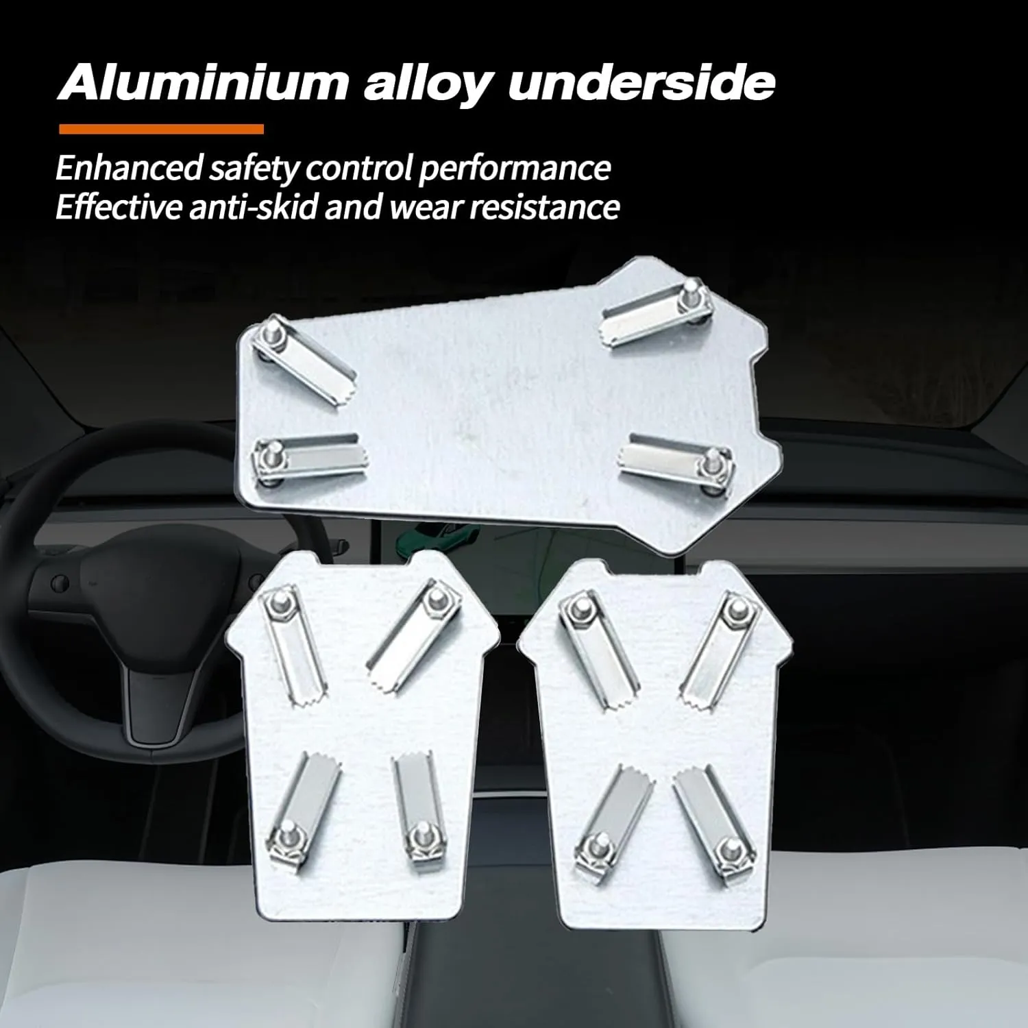 QODOLSI Pack-3 Car Pedal Pads, Auto Manual Transmission Brake Pad Cover, Non-Slip Foot Pedals Pads Kit, Universal for Car, SUV, ATV Clutch Foot Pedals Replacement (Silver)