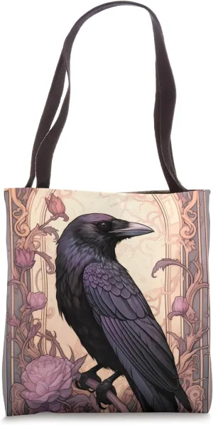 Raven Vintage Crow Tote Bag