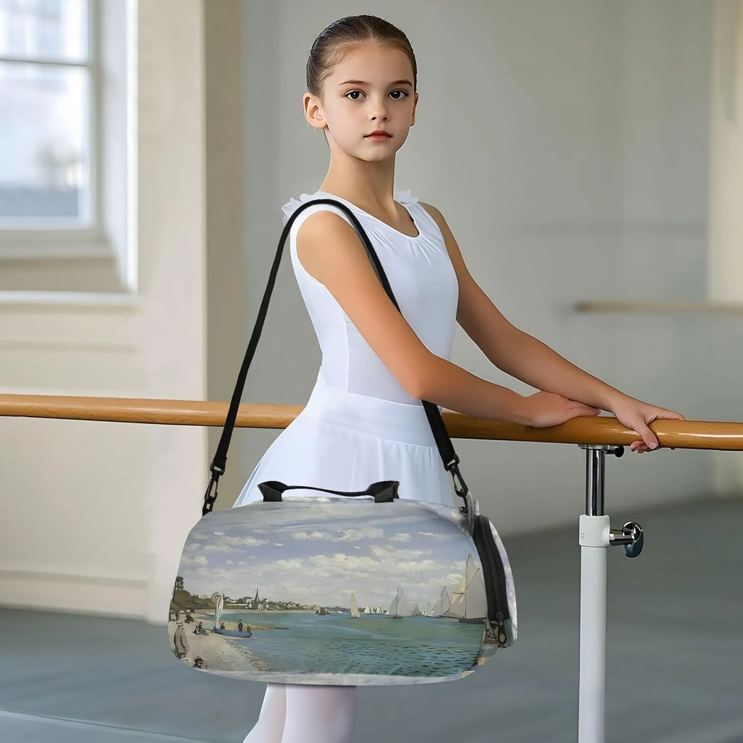 Regatta Painting Claude Monet Girls Tote Duffle Bags Travel Overnight Weekender Duffel Carry on Duffel for Boys Kids Gym Duffle